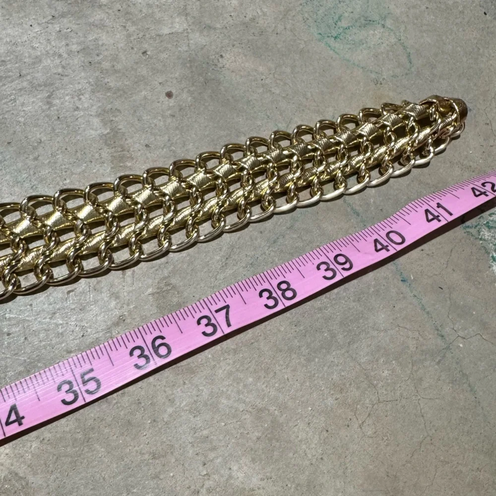Gold Braided Leather Statement Belt Women OS Festival‎ Concert Glam Formal
